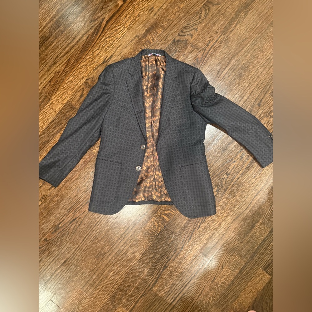 Robert Graham Boys Black Patterned Blazer kids size Medium